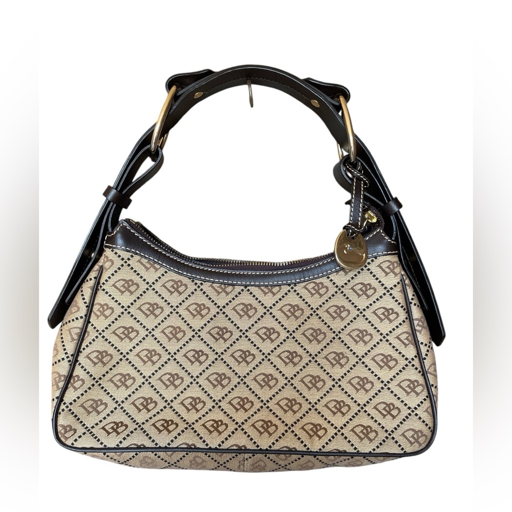Dooney & Bourke Monogram Cream and Brown Shoulder Bag